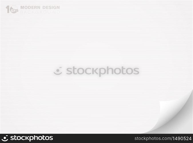 Abstract white paper with flip decoration artwork line texture design background. Decorate for ad, poster, artwork, template design, print. illustration vector eps10