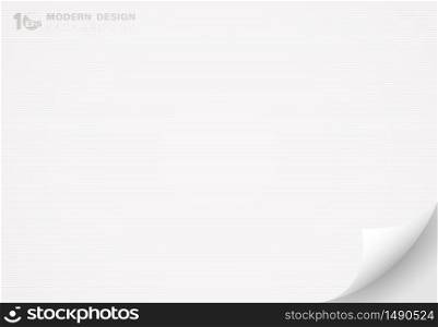 Abstract white paper with flip decoration artwork line texture design background. Decorate for ad, poster, artwork, template design, print. illustration vector eps10