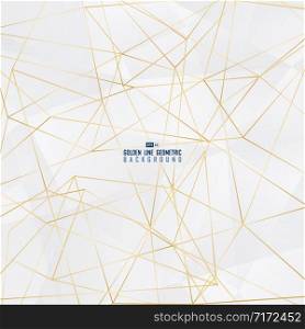Abstract white polygonal geometric design artwork with golden line pattern background. Use for ad, poster, artwork, template design, print. illustration vector eps10