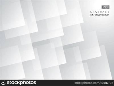 Abstract white square futuristic overlap layer background. vector illustration