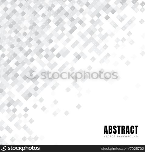 Abstract white squares diagonal pattern with dots halftone and copy space. Vector illustration