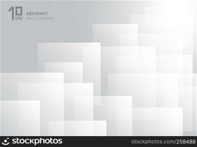 Abstract white squares pattern futuristic overlap layer background. vector illustration