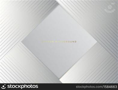 Abstract white triangle background with striped lines golden. Luxury style. You can use for ad, poster, template, business presentation. Vector illustration