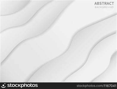 Abstract white wave background. Vector illustration