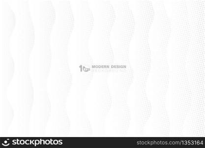 Abstract white wavy pattern artwork with halftone style artwork background. Decorate for presentation, ad, template design, print. illustration vector eps10