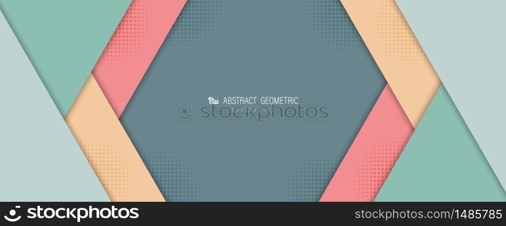 Abstract wide digital pastel of overlap paper cut template design background. Decorate for ad, poster, artwork, template design, print. illustration vector eps10