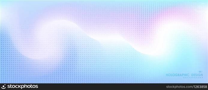 Abstract wide gradient halftone of hologram background. Use for ad, poster, artwork, template design, print. illustration vector eps10