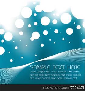 Abstract winter blue background with snow and sample text
