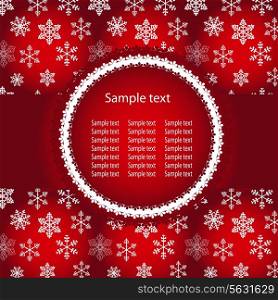 Abstract winter red background with sample text