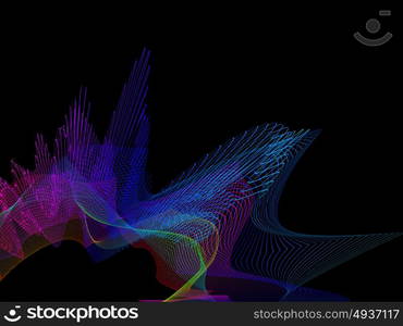 abstract wireframe distortions, vector composition with motion effect. abstract stylized lines, vector