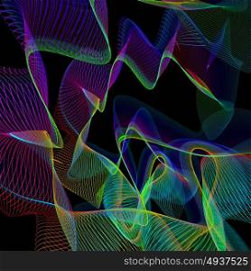 abstract wireframe distortions, vector composition with motion effect. abstract stylized lines, vector