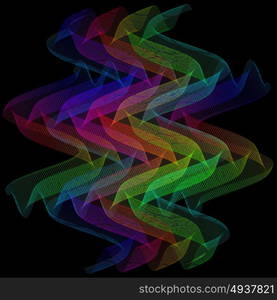 abstract wireframe distortions, vector composition with motion effect. abstract stylized lines, vector