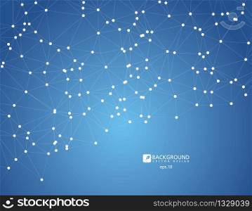 Abstract wireframe mesh polygonal background with connected lines and dots