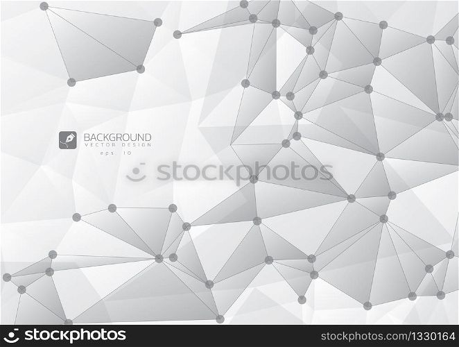 Abstract wireframe mesh polygonal background with connected lines and dots