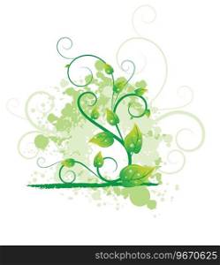 Abstract with floral and lots leaves Royalty Free Vector