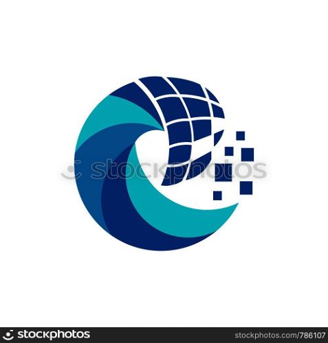 abstract with technology logo template