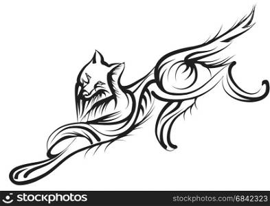 abstract wolf isolated on a white background