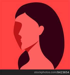 Abstract woman silhouette. Faceless woman portrait. Vector illustration
