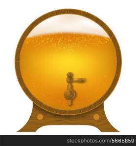 Abstract wooden barrel of beer. Vector illustration
