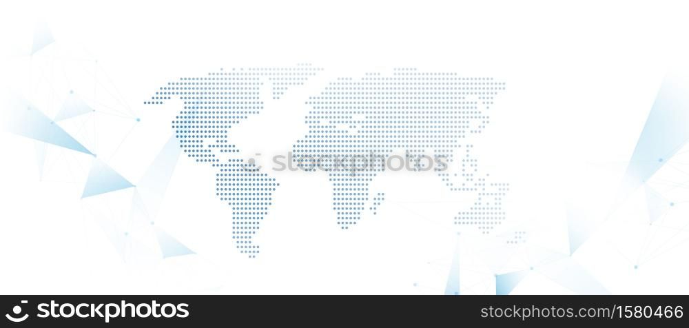 abstract world map computer data technology communication concept vector background