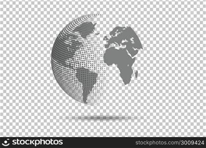 Abstract World map Global network connection.circle point. Vector illustration
