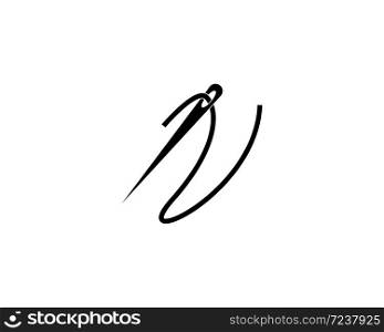 Abstract yarn and needle icon vector illustration
