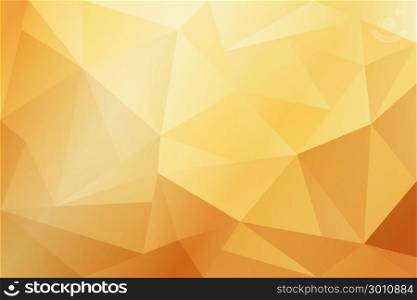 Abstract yellow and gold geometric background with lighting. Vector graphic illustration