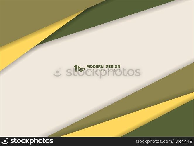 Abstract yellow and green color line template with shadow style artwork, Copy space of text in center for artwork decorative background. illustration vector