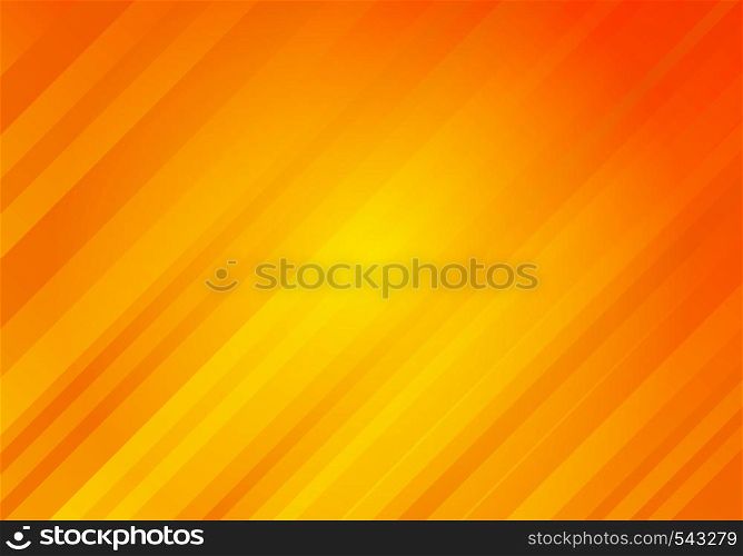 Abstract yellow and orange color background with diagonal stripes. Geometric minimal pattern. You can use for cover design, brochure, poster, advertising, print, leaflet, etc. Vector illustration