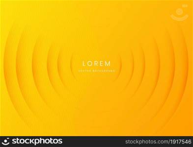Abstract yellow and orange curve circle layer overlapping background. Sound wave. You can use for ad, poster, template, business presentation. Vector illustration