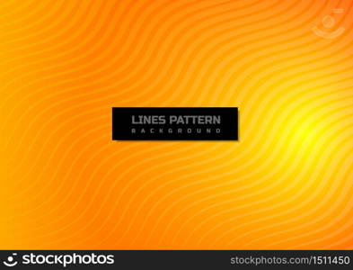 Abstract yellow and orange curve lines pattern background. You can use for ad, poster, template, business presentation. Vector illustration