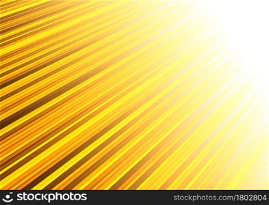 Abstract yellow and orange elegant stripe diagonal lines light on black background. Vector illustration