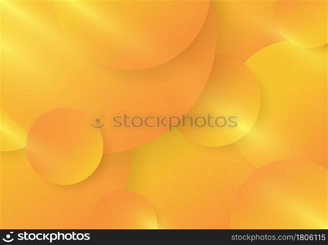 Abstract yellow and orange gradient color circles pattern with lighting effect background. Vector illustration