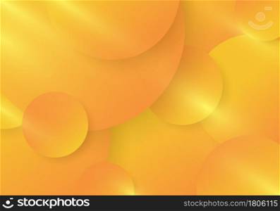 Abstract yellow and orange gradient color circles pattern with lighting effect background. Vector illustration