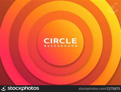Abstract yellow and orange tone circle background decoration with textured background. Vector illustration