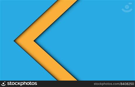 Abstract yellow arrow direction shadow overlap on blue blank space design modern futuristic background vector