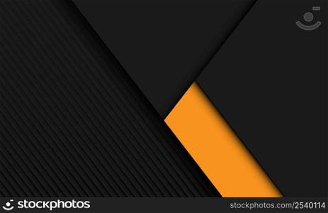 Abstract yellow banner line shadow on grey geometric design modern futuristic background vector illustration.
