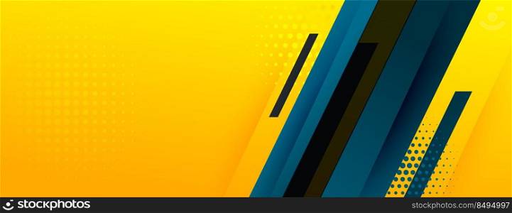 abstract yellow banner with geometric shapes