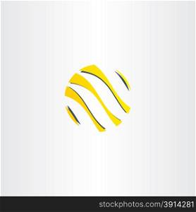 abstract yellow black business logo globe symbol