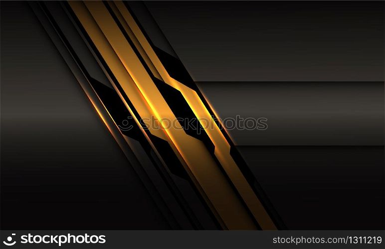Abstract yellow black metallic circuit line with blank space design modern futuristic technology background vector illustration.