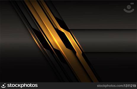 Abstract yellow black metallic circuit line with blank space design modern futuristic technology background vector illustration.