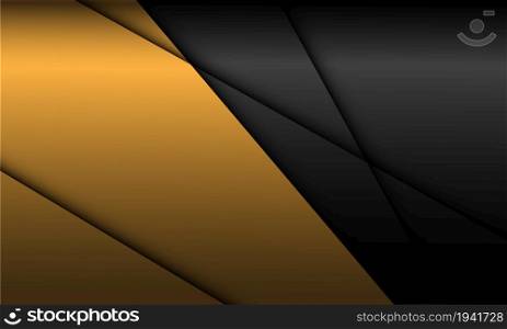 Abstract yellow black metallic geometric shadow cross slash design modern futuristic background vector
