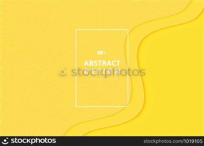 Abstract yellow color of minimal wavy design background. Use for background, ad, landing page, print, template. illustration vector eps10