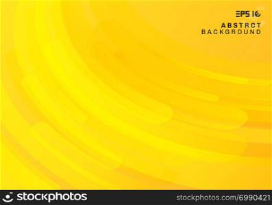 Abstract yellow geometric background and dynamic curve fluid motion shapes composition. Vector illustration