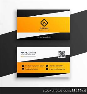 abstract yellow geometric business card design