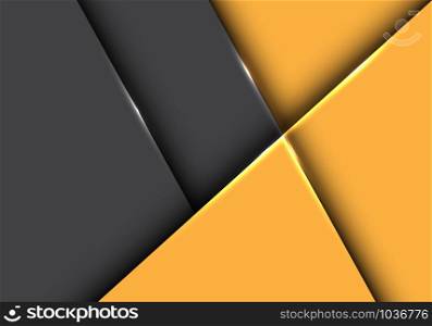 Abstract yellow glossy metallic geometric overlap design modern futuristic background vector illustration.