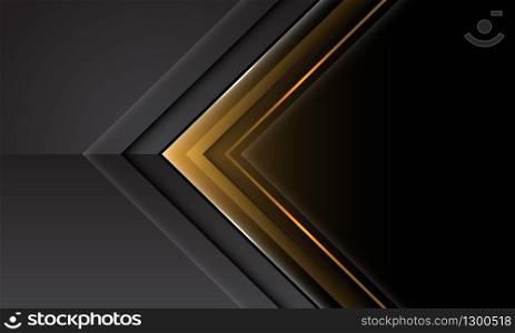 Abstract yellow grey arrow direction with black blank space design modern futuristic technology background vector illustration.