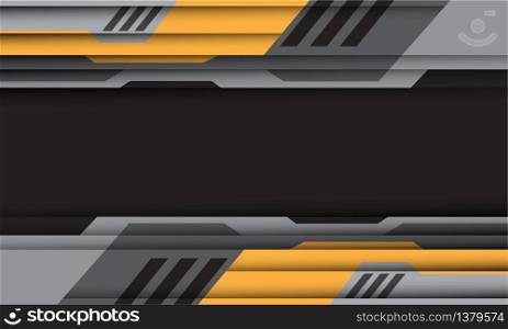 Abstract yellow grey cyber pattern on dark grey blank space design modern futuristic technology background vector illustration.