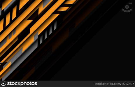 Abstract yellow grey geometric cyber futuristic technology with blank space design modern background vector illustration.