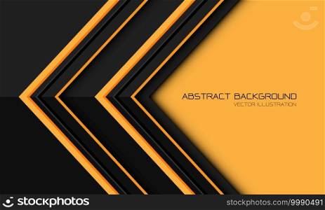 Abstract yellow grey metallic arrow direction geometric with blank space design modern futuristic background vector illustration.